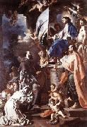 Francesco Solimena St Bonaventura Receiving the Banner of St Sepulchre from the Madonna oil painting on canvas